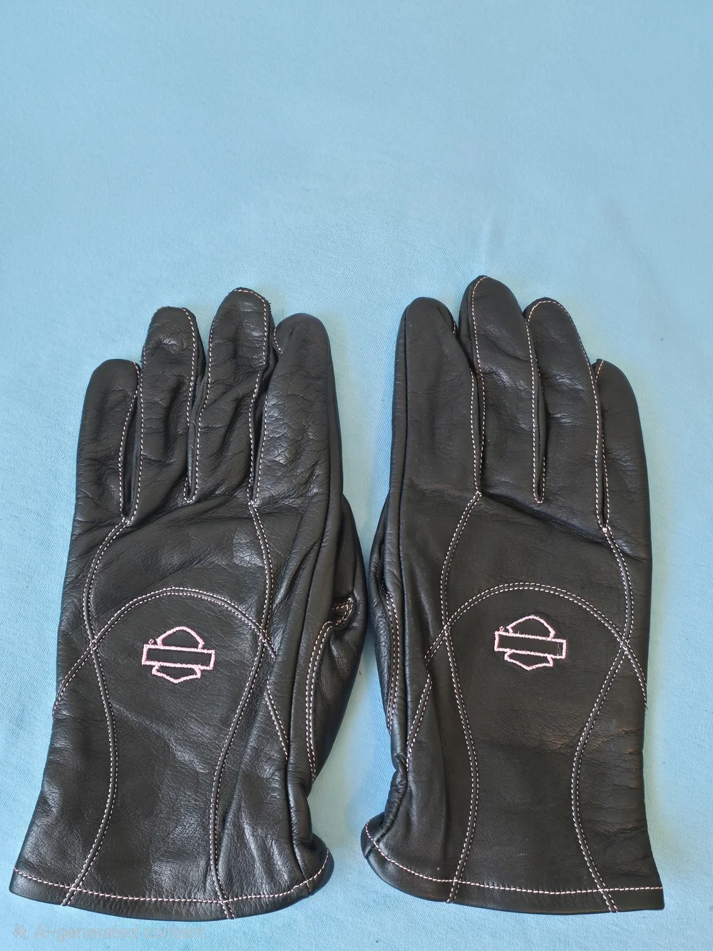 Harley-Davidson Ladies Black Leather Motorcycle Gloves - 3 Pack